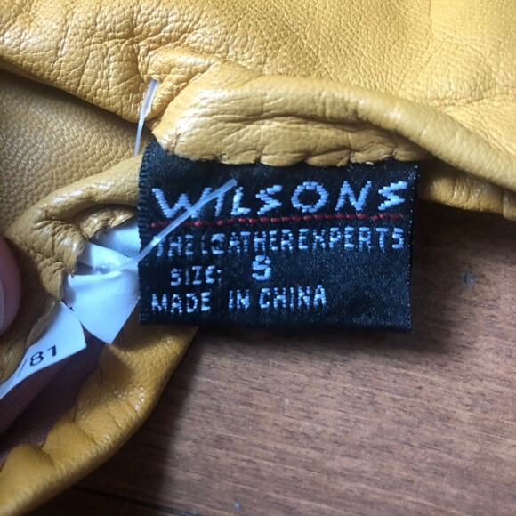 NWT Vintage Wilson Leather Gloves in yellow Size small - Picture 3 of 7